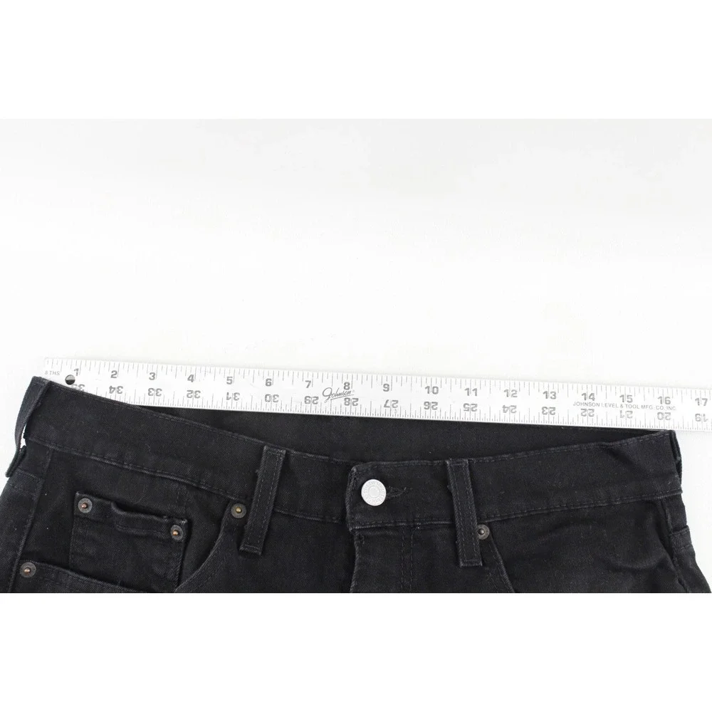 Levi's 502 Jeans 32x30 (Tag 32x32) Regular Taper Black Dark Wash - Picture 9 of 13